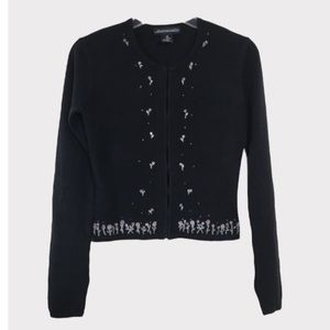 Johnathan Martin Beaded Flower Cardigan Vintage Sz Small Y2K CottageCore Dainty